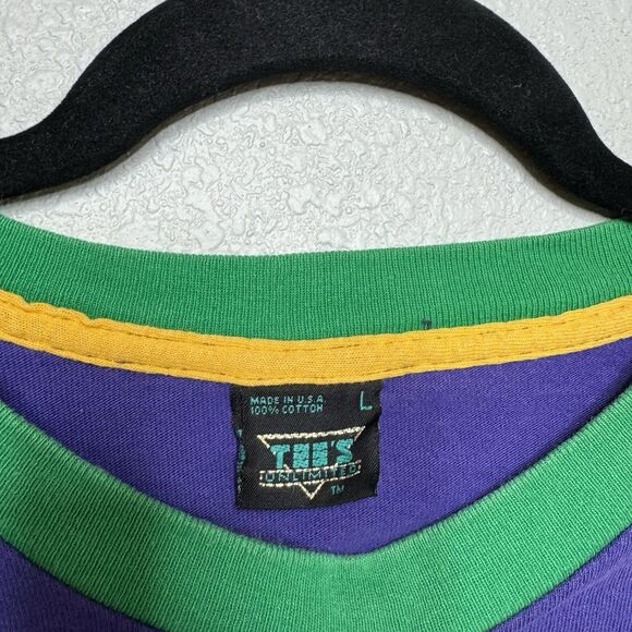 New Orleans Mardi Gras T- Shirt Mens L Single Stitch Tee's Unlimited Vintage - Picture 3 of 8